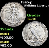 1945-p Walking Liberty Half Dollar 50c Grades Sele