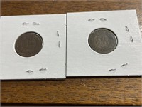 1883 AND 1890 INDIAN HEAD CENTS.