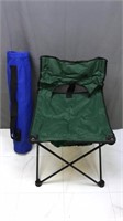 Green Folding Chair W/ Blue Carry Case