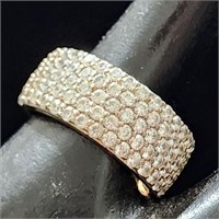 5 rows of diamond chips Rose Gold 925 Ring