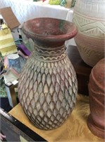 Textured pottery vase