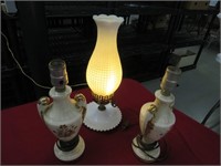 Royal Oxford china lamps - pr 22 karate gold trim