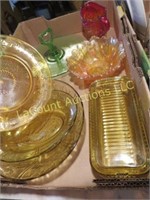 assorted depression glass bowls candy dish