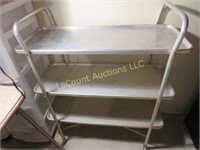 great vintage aluminum wheeled cart tray