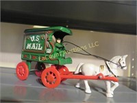 cast iron US mail horse carriage Oconto Stanley