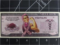 Breast cancer novelty banknote