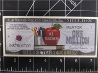 Terrific teacher novelty banknote