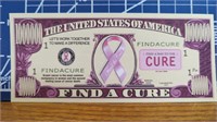 Find a cure breast cancer banknote