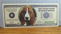 Basset hound 1 million doggie bones banknote