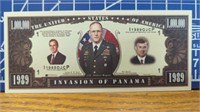 Invasion of Panama 1989 million dollar bank note