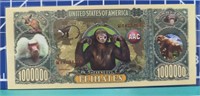 Primates million dollar banknote