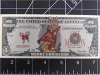 Merry Christmas novelty banknote