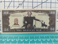 The Mexican war million dollar banknote