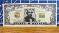 State of Kansas 1861 banknote