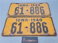 1940 Iowa Licenses Plates Set