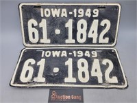 1949 Iowa Licenses Plates Set