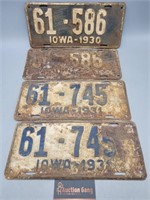 1930-1931 Iowa Licenses Plates Set