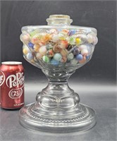 Marbles in Glass Lamp Base