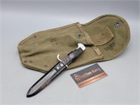 Knife in Sheath & U.S. Canvas Bag Shovel Cover