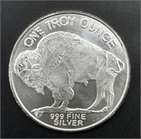 One Troy Ounce 999 Fine Silver Buffalo Round