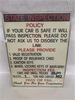 18" X 24" State Inspection Sign