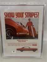 12" X 16" Ford Fairlane Framed Ad Sign