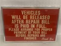 19" X 13" Payment Instruction Framed Sign