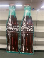(2) 8ft Coca Cola Display Bottles