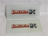 (2) 13" X 6" Sinclair H-C Glass Light Inserts