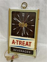 10" X 18" A-Treat Beverage Lighted Wall Clock