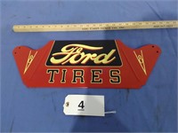 Tin Ford Tires Sign w/V8