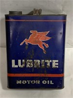 2-Gal Mobil Lubrite Motor Oil Can