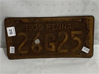 1939 Penna License Plate, Rough