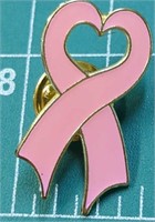 Breast cancer awareness pink ribbon hat pin