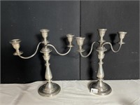 STERLING CANDLE STICKS WEIGHTED BASE TWIST OFF