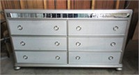 Mid Century Dresser Silver Toned 63"Wx17"Dx36"T