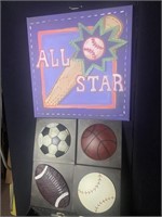 ALL STAR SIGN AND TIN SPORTS SIGN