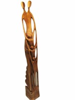 Hand Carved Wood Art Sculpture 40"T