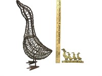 Wire Duck Sculpture W/Brass Duck Key Holder