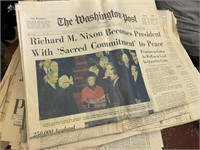 box of newspapers from 1960,s nixon and kennedy