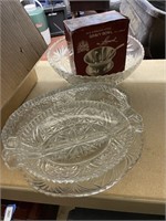 lot of cut glass, large serving bowl, small servin