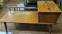 Wooden table with storage
