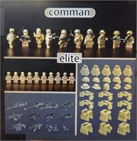 Ten commandos plus weapons Lego style building