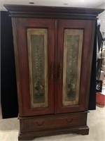 ARMOIRE W/ BASE DRAWER - HAND PAINTED FRONT 76"H