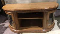 45" X 20.5" H X 17" - GLASS TWO DOOR TV STAND