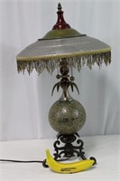 Unique Lamp with Metal Beaded Shade