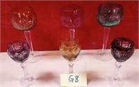 11 - 6 PIECES MIXED CRYSTAL STEMWARE (G8)