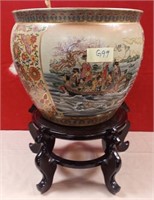 11 - ASIAN PLANTER ON WOODEN STAND (G99)