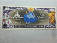 Alice in wonderland banknote
