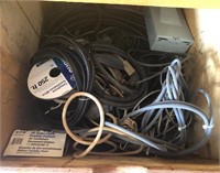 Q - BOX OF CORDS, TELEPHONE WIRE & MORE (T145)